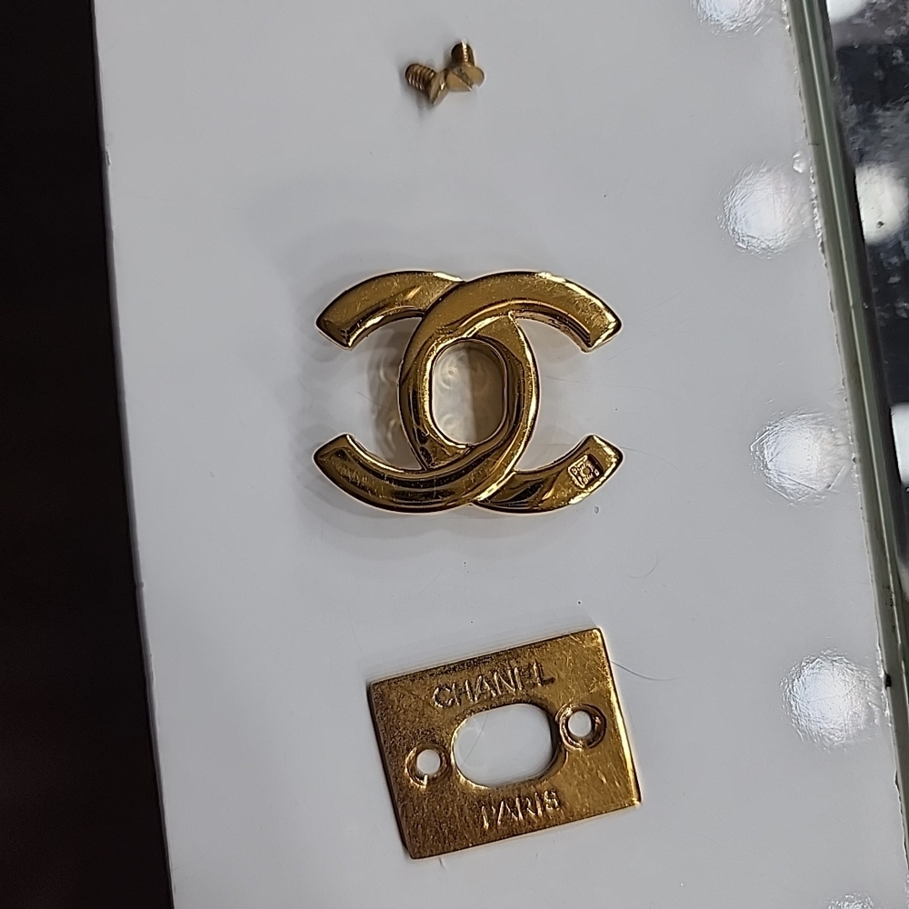 Authentic CHANEL Gold Logo Hardware